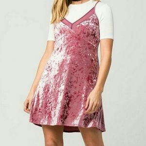 Pink velvet dress